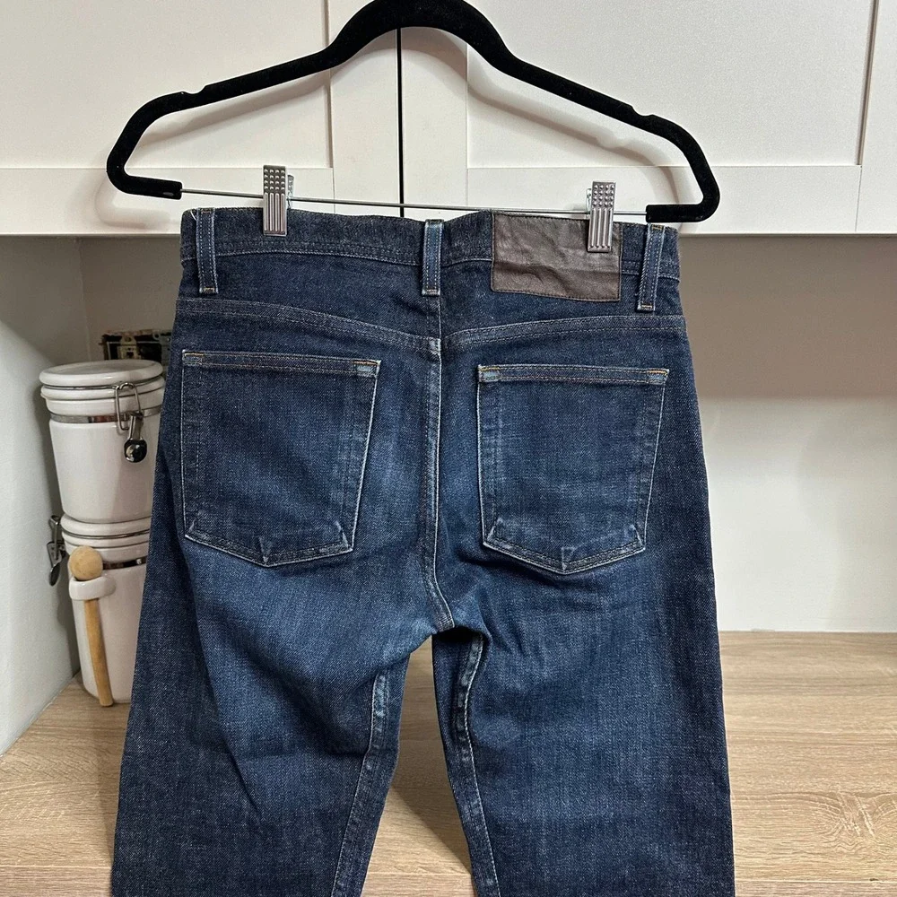 Naked & Famous Weird Guy Selvedge Jeans Mens 29x27 Stretch Dark Wash Button Fly